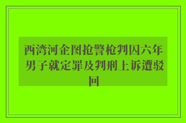 西湾河企图抢警枪判囚六年 男子就定罪及判刑上诉遭驳回