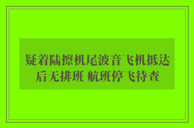 疑着陆擦机尾波音飞机抵达后无排班 航班停飞待查