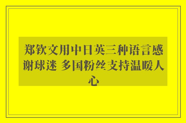 郑钦文用中日英三种语言感谢球迷 多国粉丝支持温暖人心