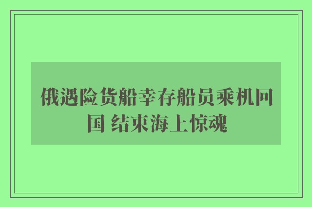 俄遇险货船幸存船员乘机回国 结束海上惊魂