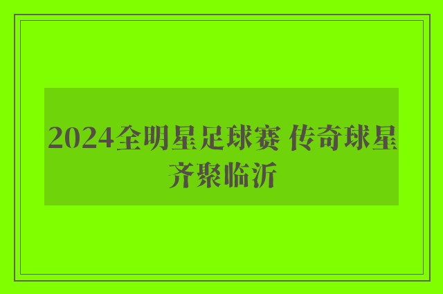 2024全明星足球赛 传奇球星齐聚临沂