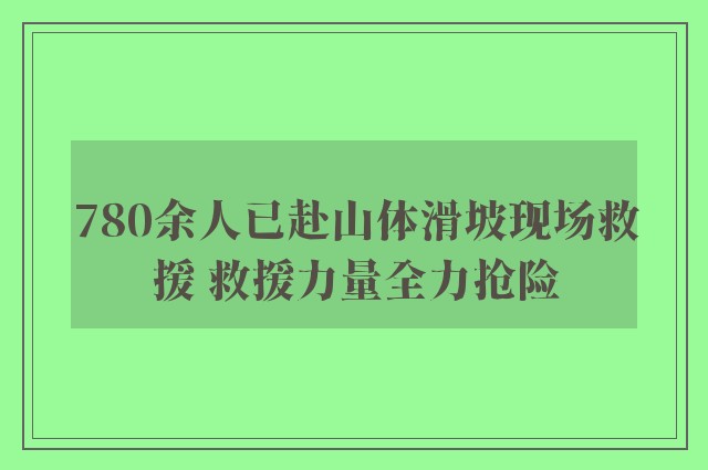 780余人已赴山体滑坡现场救援 救援力量全力抢险